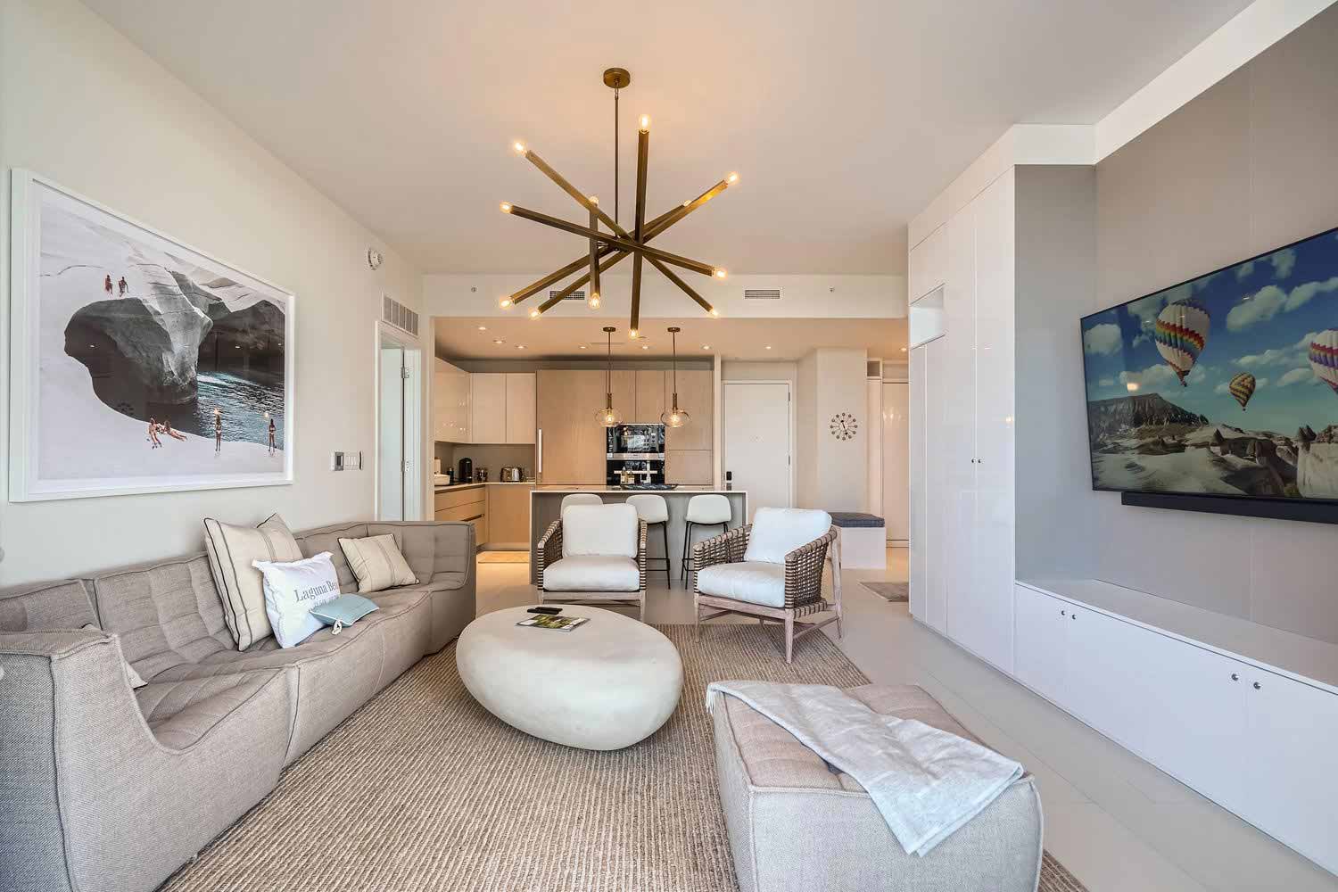 living room & kitchen